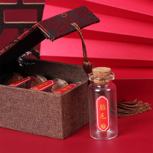 婴儿胎毛纪念品diy自制男孩胎发保存瓶制作宝宝肚脐带收藏盒 商品图4
