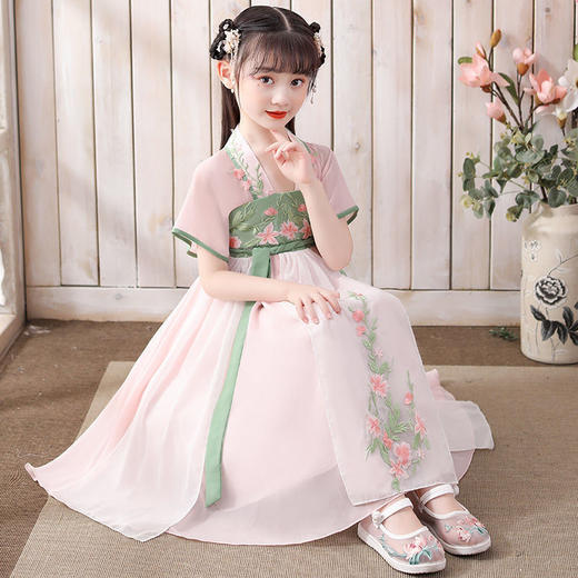 汉服女童超仙夏仙女裙中国风小学生仙女裙古风裙子古装衣服女儿童 商品图2