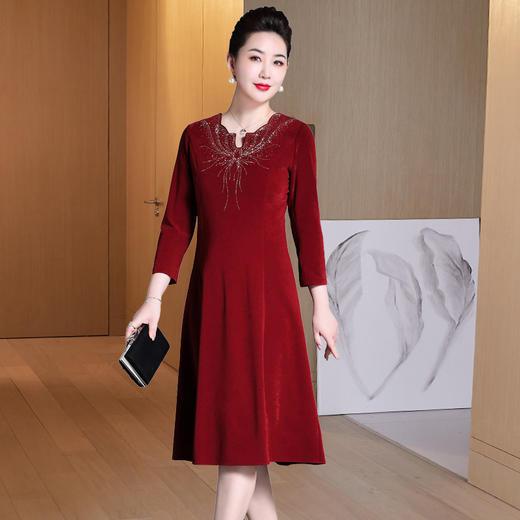 LC-2221春季新款婚礼结婚礼服喜婆婆婚宴装时尚高贵连衣裙 商品图1