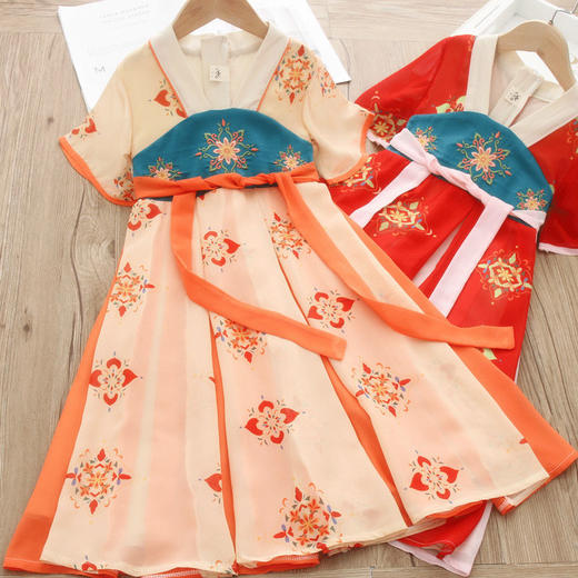夏装新款汉服古风裙子女童衣服仙气古装小女孩学生连衣裙 商品图2