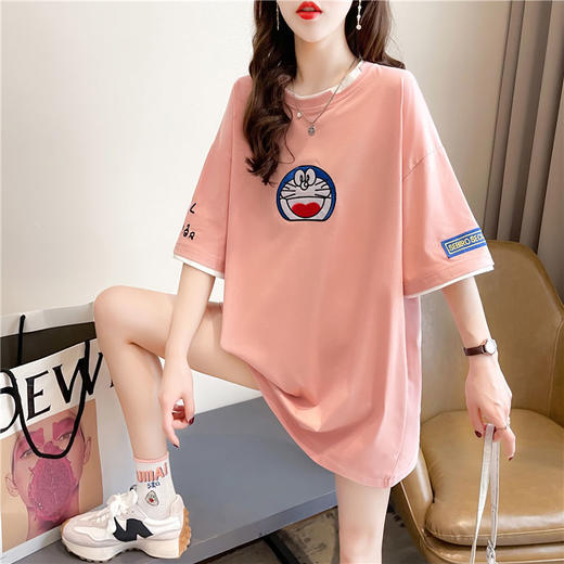 夏季韩版网红大码短袖T恤女装设计感百搭遮肉打底衫上衣 商品图2