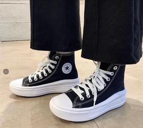【云粉节】【8折】7楼CONVERSE匡威 All Star Move黑色高帮厚底帆布鞋568497  吊牌价549元  现价439元