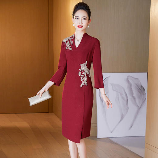 LC-2206春秋新款宴会礼服喜婆婆婚宴装婚礼高贵两件套礼服 商品图2