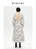 HIDEMI 简约几何印花设计感廓形显瘦收腰露背连衣裙 商品缩略图2