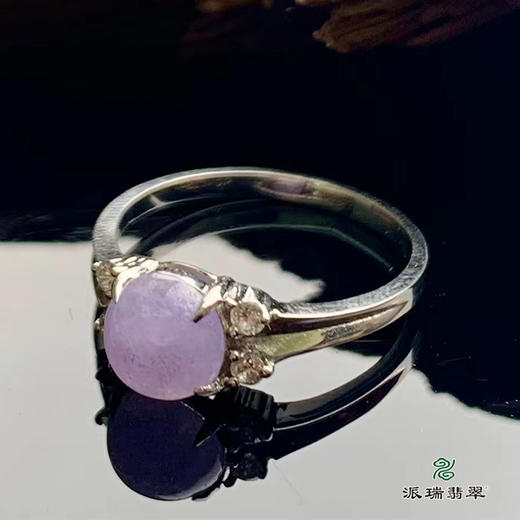 派瑞翡翠 18k金翡翠戒指 糯种 紫色 商品图3
