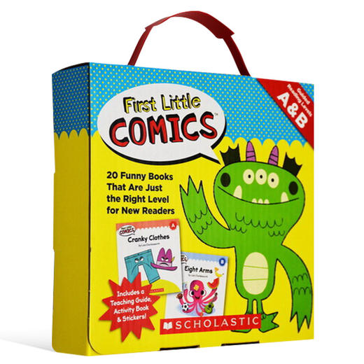 学乐初级阅读亲子图画书 英文原版First Little Comics Levels A&B New Readers 20册 AB级指导手册全彩启蒙入门漫画读物激励贴纸 商品图0