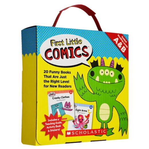 学乐初级阅读亲子图画书 英文原版First Little Comics Levels A&B New Readers 20册 AB级指导手册全彩启蒙入门漫画读物激励贴纸 商品图1
