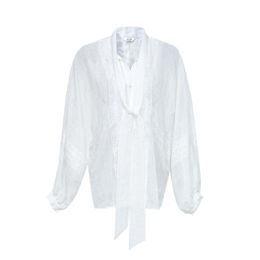 两三事梵高系列与灵魂游荡春夏雪纺衫女蕾丝打底衫灯笼袖薄款洋气 商品图4