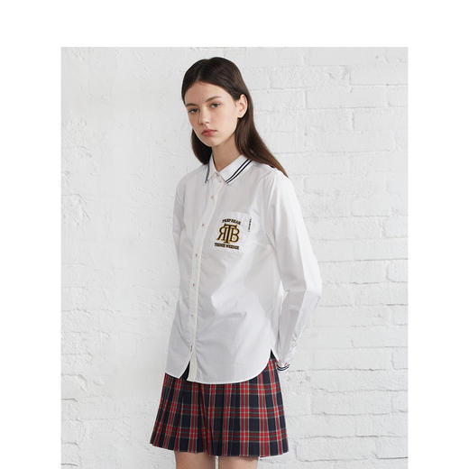 TeenieWeenie小熊22年春款白色休闲刺绣百搭长袖衬衫TTYW222304P 商品图1