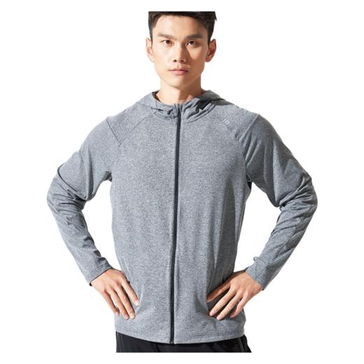 春季新款运动长袖拉链开衫恤速干透气吸湿排汗连帽T恤 浅花灰 165/84A 商品图4