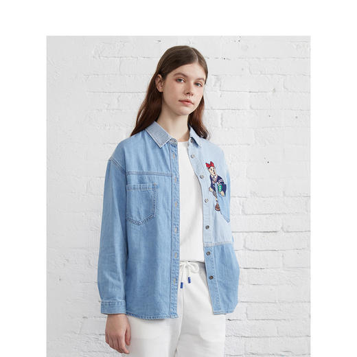 TeenieWeenie小熊复古学院风牛仔衬衫薄款TTYP221208P 商品图2