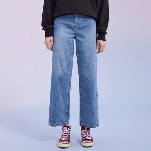 TeenieWeenie小熊2022春季直筒宽松显瘦牛仔裤阔腿裤TTTJ221201T 商品图0