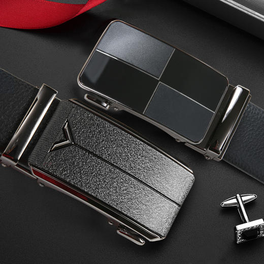 一口价【新款DDA】大依优型大码男士腰带加长自动扣头层牛皮简约休闲胖子裤带皮带1.5米 商品图5