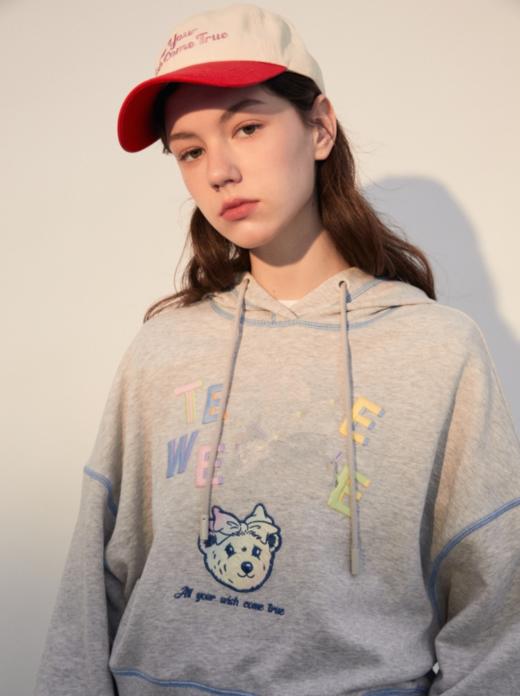 TeenieWeenie小熊春夏新款刺绣字母短款韩版宽松显瘦连帽卫衣TTMW221102T 商品图2