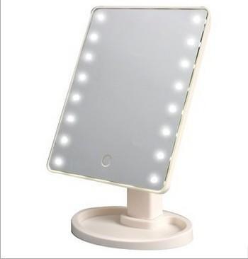 便携公主镜洗漱清洁化妆镜带灯触屏台式led灯方形梳妆镜子学生镜 商品图5