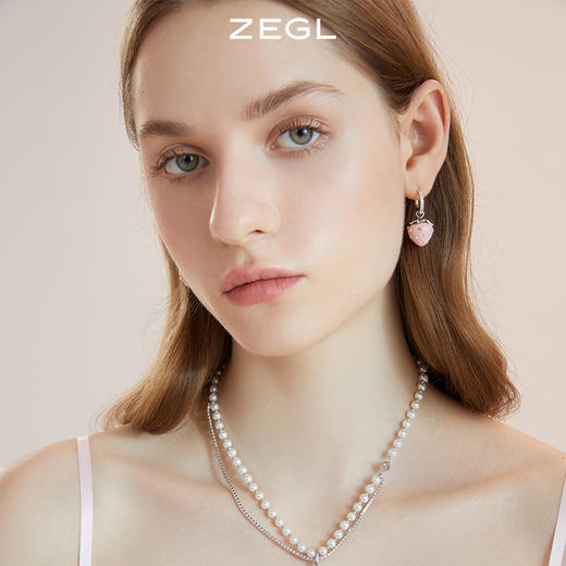ZEGL设计师草莓季粉色耳环女2022年新款潮可爱耳钉耳扣小众耳饰品 商品图4