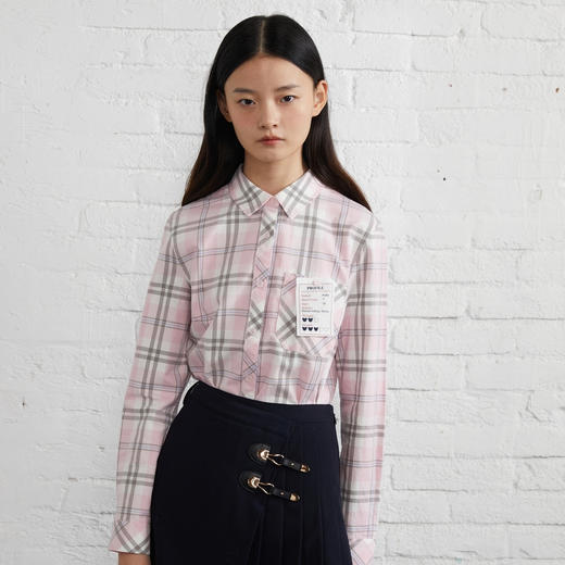 TeenieWeenie小熊22春小熊女装经典格子长袖衬衫TTYC221206P 商品图0