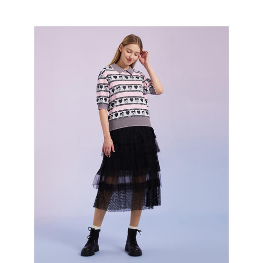 TeenieWeenie小熊网纱半身裙中长裙甜美气质裙蛋糕裙TTWH221203T 商品图3