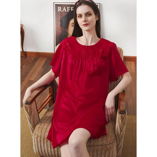 3楼 美标优雅红真丝睡裙230229 商品图2