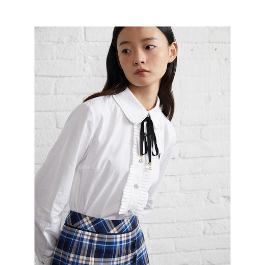 TeenieWeenie小熊娃娃领气质白色衬衫TTYA221203P 商品图1