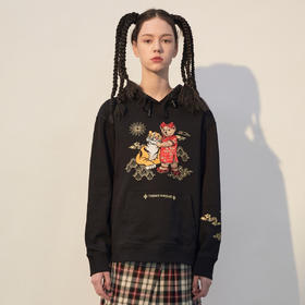 TeenieWeenie小熊2022春季新款卡通刺绣虎年休闲显瘦连帽卫衣TTMW221101L