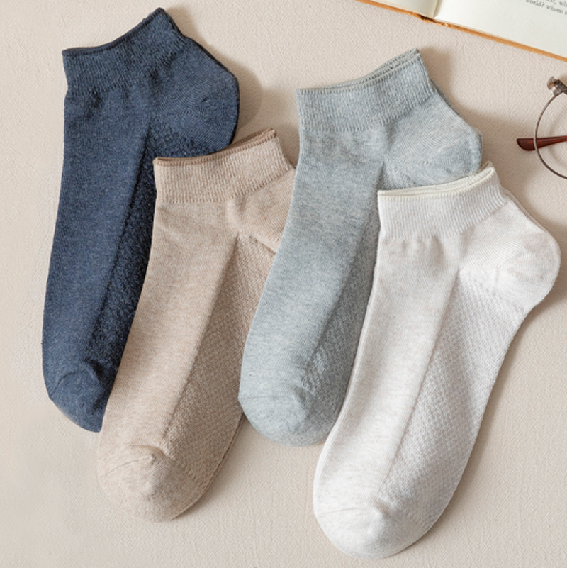 【男士船袜底部网面款】四季款纯棉双针脚底透气网眼男式船袜休闲男袜