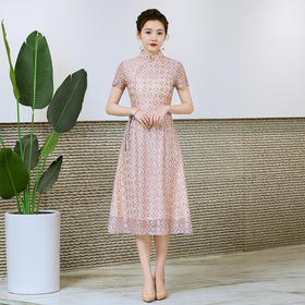 2022年新款时尚斜襟短款蕾丝旗袍  YSD008