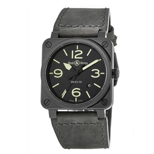 Bell & Ross 柏莱士瑞士经典方表飞行腕表全自动机械男士手表 BR0392-BL3-CE/SCA 商品图1