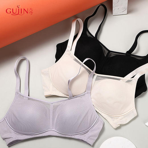 古今薄款网纱无钢圈束缚舒适透气内衣0K817 商品图3