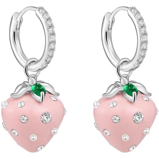 ZEGL设计师草莓季粉色耳环女2022年新款潮可爱耳钉耳扣小众耳饰品 商品图6