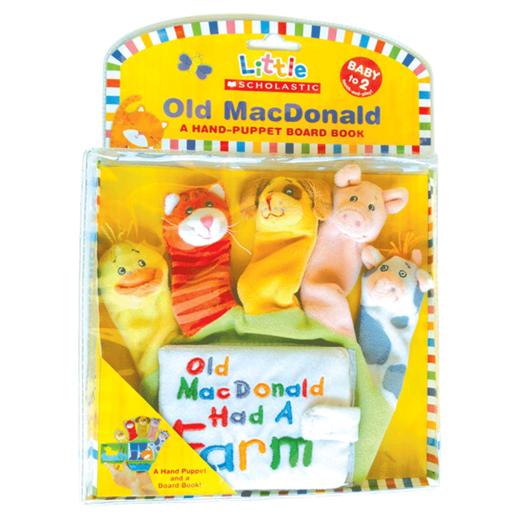 老麦克唐纳拇指偶布书 Little Scholastic: Old MacDonald Hand-Puppet Board Book 儿歌玩具手指偶 英文版进口英语书籍 商品图2