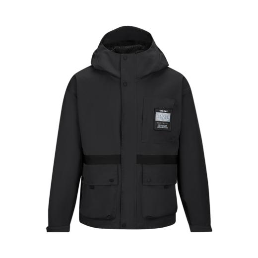 连帽科技面料防风防水防污工装外套百搭四级防水风衣男士休闲冲锋衣 军绿色 165/84A 商品图8