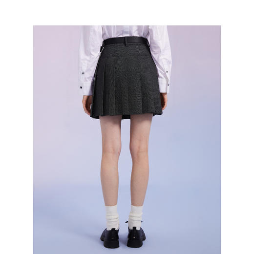 TeenieWeenie小熊2022新款春学院风百褶半身裙女A字高腰显瘦短裙TTWH221202T 商品图2