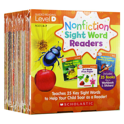 学乐英语入门关键词读本D级 25册全套 英文原版 Scholastic Nonfiction Sight Word Readers D 自然拼读初级盒装 英文版进口书籍 商品图0