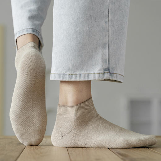 【男士船袜底部网面款】四季款纯棉双针脚底透气网眼男式船袜休闲男袜 商品图6