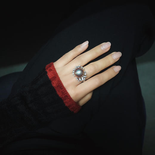 CLASSIC系列 满天星 钻石和天然颜色淡水珍珠（“爱迪生”）戒指 商品图1