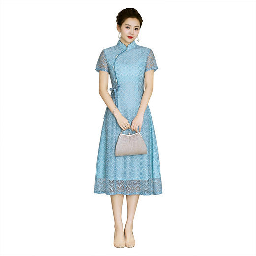 2022年新款时尚斜襟短款蕾丝旗袍  YSD008 商品图4