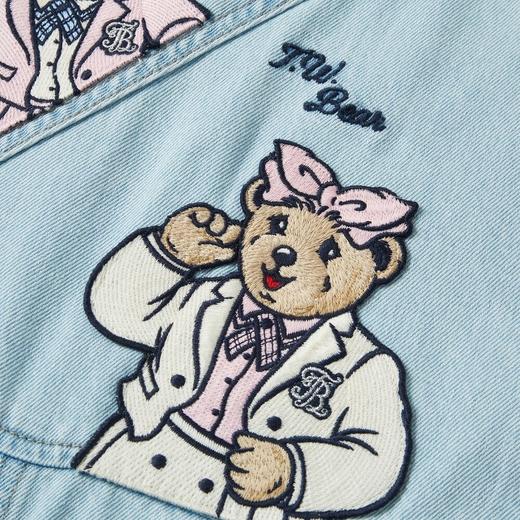 TeenieWeenie小熊2022春季新款女装宽松显瘦卡通刺绣牛仔裤背带裤TTTV222301P 商品图3