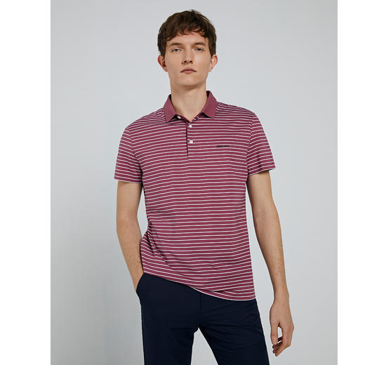 GOOD LUCK/德鲨经典条纹两色可选休闲商务短袖T恤BY03108 商品图4