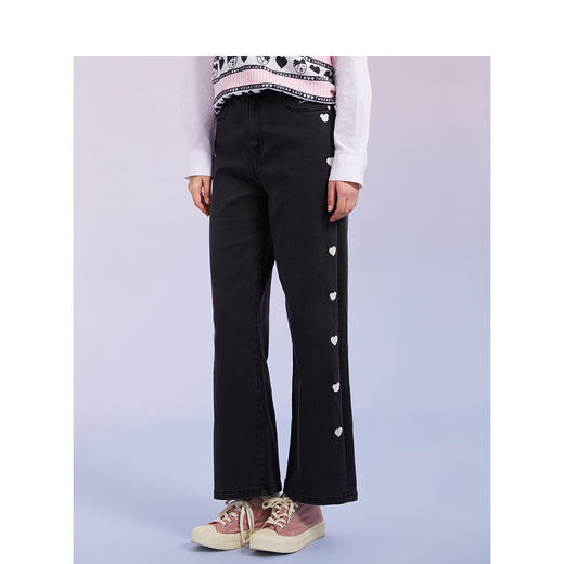 TeenieWeenie小熊2022春季直筒宽松显瘦牛仔裤阔腿裤TTTJ221201T 商品图3