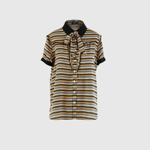 木耳边系带上衣 商品图0