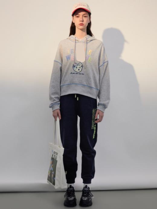 TeenieWeenie小熊春夏新款刺绣字母短款韩版宽松显瘦连帽卫衣TTMW221102T 商品图4