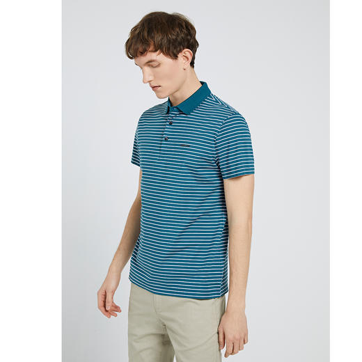 GOOD LUCK/德鲨经典条纹两色可选休闲商务短袖T恤BY03108 商品图1