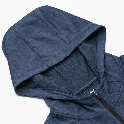 春季新款运动长袖拉链开衫恤速干透气吸湿排汗连帽T恤 浅花灰 165/84A 商品图7