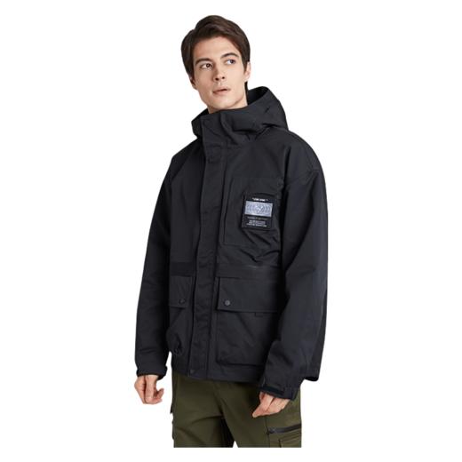 连帽科技面料防风防水防污工装外套百搭四级防水风衣男士休闲冲锋衣 军绿色 165/84A 商品图6