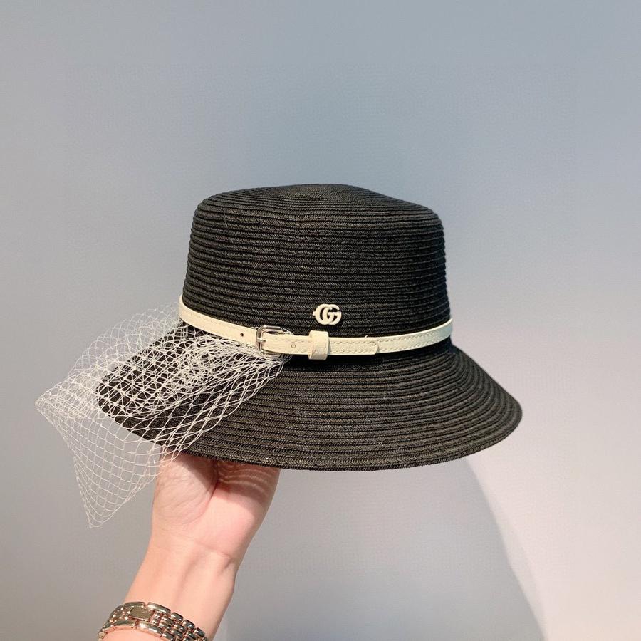古驰gucci i古奇新款网纱草帽 太阳草帽 跑量两色 头围57cm左右