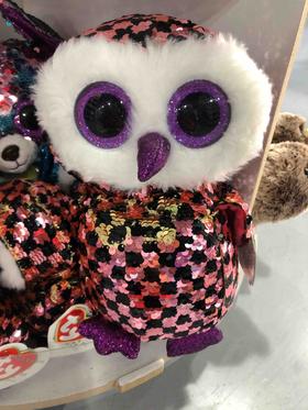 T CHECKS - sequin pink/blk owl med - NEW