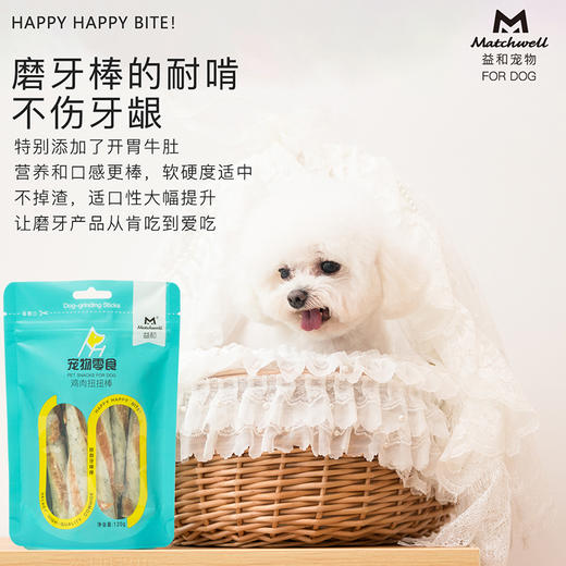 益和狗零食鸡肉扭扭棒磨牙洁齿骨除口臭泰迪金毛零食老年犬120g 商品图1