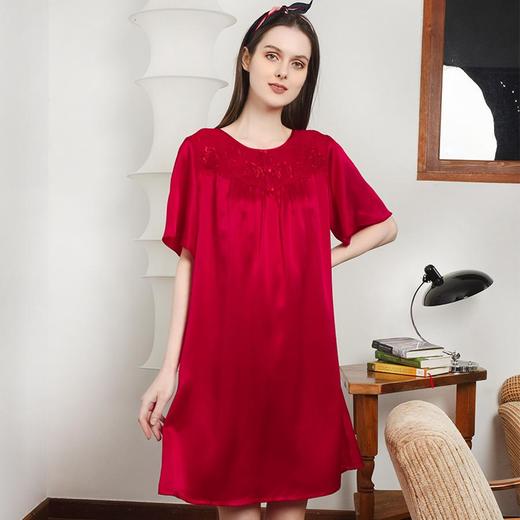 3楼 美标优雅红真丝睡裙230229 商品图1