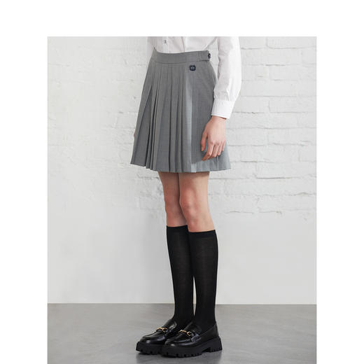 TeenieWeenie小熊2022年夏款学院风高腰百搭短裙纯色A字百褶裙TTWH222301P 商品图1